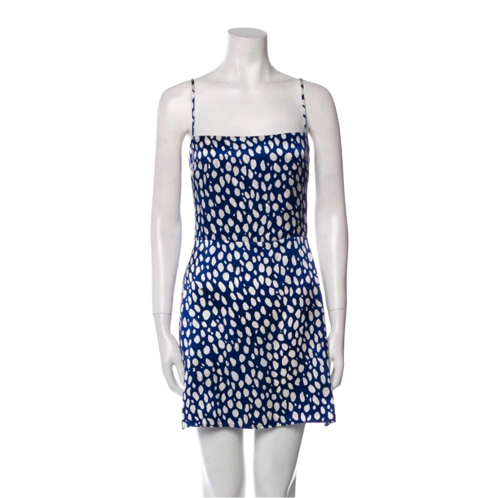 Reformation Blue and White Mini Dress